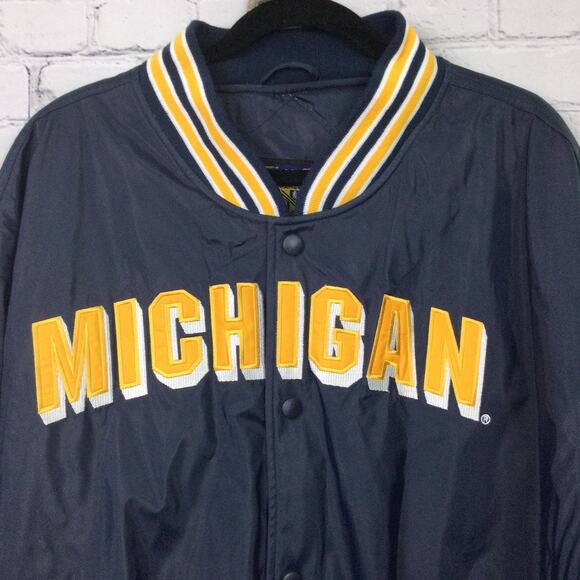 Steve & Barry's Men's VTG Collegiate Michigan Quilted Varsity Jacket Blue XXL - Picture 2 of 15